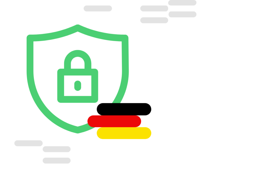 Schloss-Schild-Icon für Datensicherheit mit Server in Deutschland